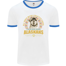 An Alaskan Dog Mens Ringer T-Shirt White/Royal Blue