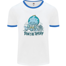 Don't Be Trashy Climate Change Environment Mens Ringer T-Shirt White/Royal Blue