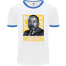 MLK Martin Luther King Black Lives Matter Mens White Ringer T-Shirt White/Royal Blue