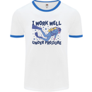 Scuba Diving Work Well Under Pressure Diver Mens White Ringer T-Shirt White/Royal Blue