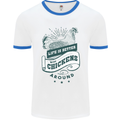 Life is Better With Chickens Around Farming Mens Ringer T-Shirt White/Royal Blue