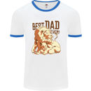 Lion Best Dad Ever Funny Father's Day Mens Ringer T-Shirt White/Royal Blue