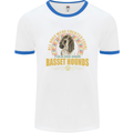 A Basset Hound Dog Mens Ringer T-Shirt White/Royal Blue