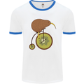 Funny Cycling Kiwi Bicycle Bike Mens White Ringer T-Shirt White/Royal Blue