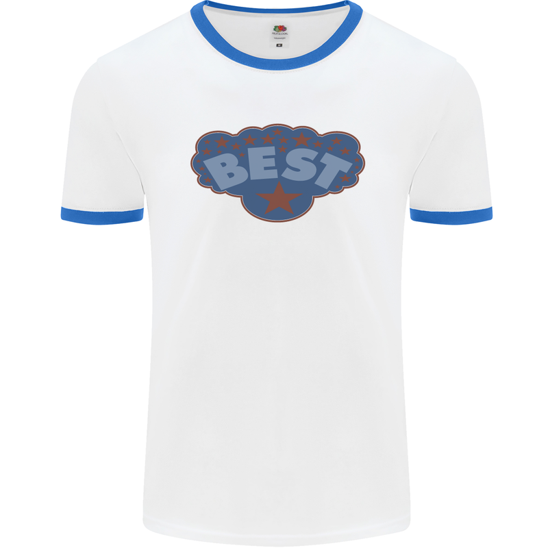 Best as Worn by Roger Daltrey Mens White Ringer T-Shirt White/Royal Blue