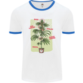 Weed Plant Cannabis Bud Drugs Marijuana Mens White Ringer T-Shirt White/Royal Blue