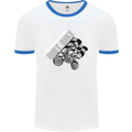 Motocross Dirt Bike MotoX Scrambling Mens White Ringer T-Shirt White/Royal Blue