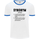 Synonym Funny Definition Slogan Mens White Ringer T-Shirt White/Royal Blue