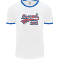 Legend Since 21st Birthday 2002 Mens Ringer T-Shirt White/Royal Blue