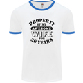 30th Wedding Anniversary 30 Year Funny Wife Mens Ringer T-Shirt White/Royal Blue
