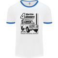 4 Wheel Drive Adventure 4X4 Off Road Mens White Ringer T-Shirt White/Royal Blue