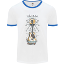 Guitar Beach Acoustic Holiday Surfing Music Mens White Ringer T-Shirt White/Royal Blue