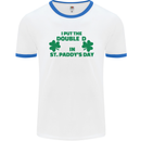 I Put the DD in St. Paddy's Day Funny Boobs Mens White Ringer T-Shirt White/Royal Blue