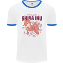 Shiba Inu Anatomy Mens White Ringer T-Shirt White/Royal Blue