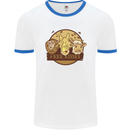 Free Kisses Animals Cow Monkey Giraffe Mens Ringer T-Shirt White/Royal Blue
