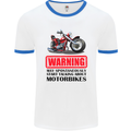 Start Talking About Motorbikes Motorcycle Mens White Ringer T-Shirt White/Royal Blue