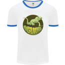 An Iguana Lizard Mens Ringer T-Shirt White/Royal Blue