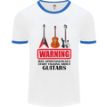 May Start Talking About Guitars Guitarist Mens White Ringer T-Shirt White/Royal Blue