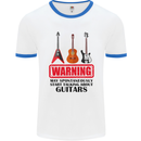 May Start Talking About Guitars Guitarist Mens White Ringer T-Shirt White/Royal Blue