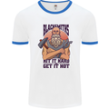 Blacksmiths Hit it Hard and Get it Hot Mens Ringer T-Shirt White/Royal Blue