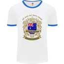 All Men Are Born Equal Australian Australia Mens White Ringer T-Shirt White/Royal Blue