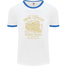 Railway Train Trainspotter Trianspotting Mens White Ringer T-Shirt White/Royal Blue