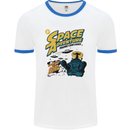 Space Adventure Astronaut Mens White Ringer T-Shirt White/Royal Blue