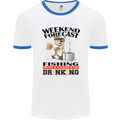 Fishing Fisherman Forecast Alcohol Beer Mens White Ringer T-Shirt White/Royal Blue