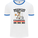 Fishing Fisherman Forecast Alcohol Beer Mens White Ringer T-Shirt White/Royal Blue