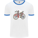 Cycling Steampunk Bicycle Bike Cyclist Mens White Ringer T-Shirt White/Royal Blue