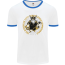 A Viking Man Mens White Ringer T-Shirt White/Royal Blue