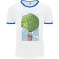 Funny Lettuce Hot Air Balloon Mens White Ringer T-Shirt White/Royal Blue