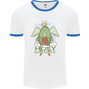 Holy Guacamole Funny Food Angel Mens White Ringer T-Shirt White/Royal Blue