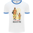 Father's Day Football Dad & Son Daddy Mens White Ringer T-Shirt White/Royal Blue