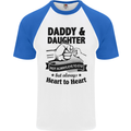Daddy and Daughter Funny Father's Day Mens S/S Baseball T-Shirt White/Royal Blue