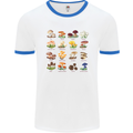 Mushroom Species Mens White Ringer T-Shirt White/Royal Blue