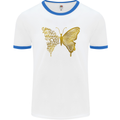 Butterfly Inspirational Quote Rhopalocera Mens White Ringer T-Shirt White/Royal Blue