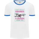 I Crash Them Too Funny Drone Pilot Mens Ringer T-Shirt White/Royal Blue