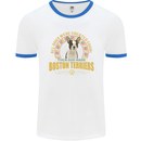 A Boston Terrier Dog Mens Ringer T-Shirt White/Royal Blue