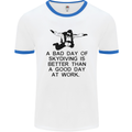 A Bad Day of Skydiving Para Skydiving Mens White Ringer T-Shirt White/Royal Blue