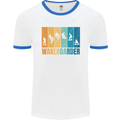 Wakeboarder Water Sports Wakeboarding Mens White Ringer T-Shirt White/Royal Blue