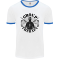 Group Therapy Shooting Hunting Rifle Funny Mens White Ringer T-Shirt White/Royal Blue