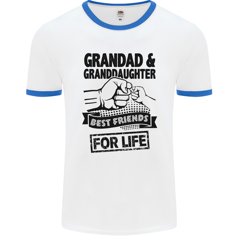 Grandad and Granddaughter Grandparent's Day Mens White Ringer T-Shirt White/Royal Blue