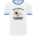 Swimming Champion Funny Fathers Day Dad Mens Ringer T-Shirt White/Royal Blue