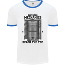 Elevator Mechanic Lift Engineer Mens Ringer T-Shirt White/Royal Blue