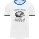 Hedgehogs Just Share the Hedge Funny Mens White Ringer T-Shirt White/Royal Blue
