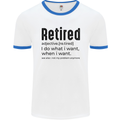 Retired Definition Funny Retirement Mens White Ringer T-Shirt White/Royal Blue