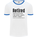 Retired Definition Funny Retirement Mens White Ringer T-Shirt White/Royal Blue