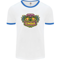 Halloween Zombie Face Mens Ringer T-Shirt White/Royal Blue
