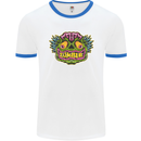 Halloween Zombie Face Mens Ringer T-Shirt White/Royal Blue